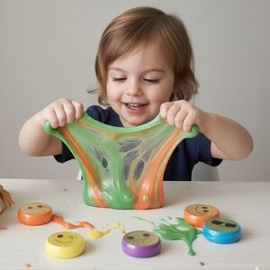 R&K NIP Clear Emoji Slime Variety 6-Pack For Kids Ages 5+ 🐈